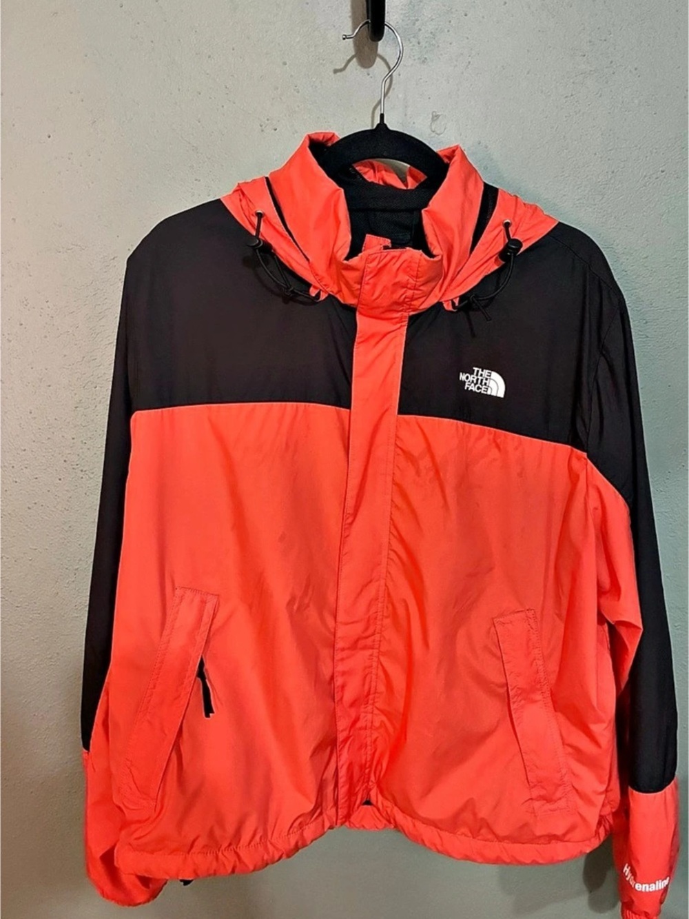 The North Face Hydrenaline Wind Jacket Women’s XL Orange Black Hooded